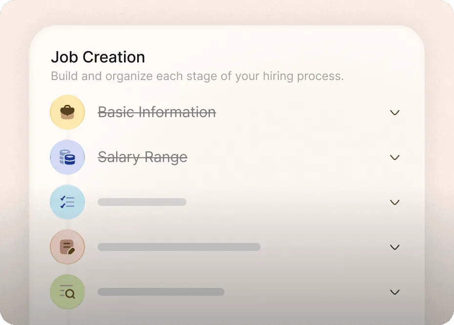 Job creation step in the Talinty hiring workflow